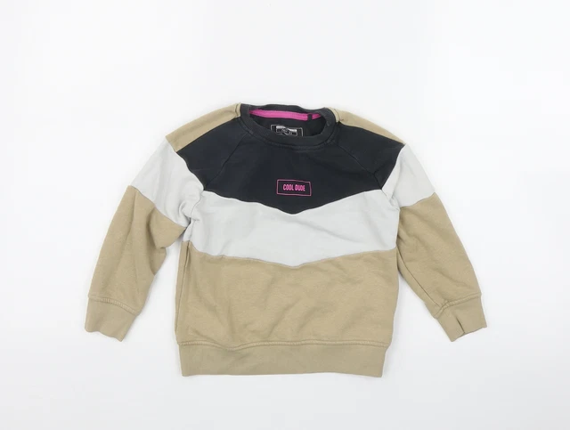 "Felpa pullover beige NEXT per ragazzo taglia 3-4 anni - ""Cool Dude"""