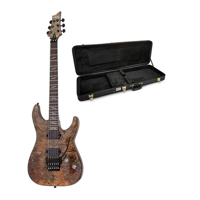 Schecter Omen Elite 6 FR Electric Guitar Black Charcoal with Hard Shell Case