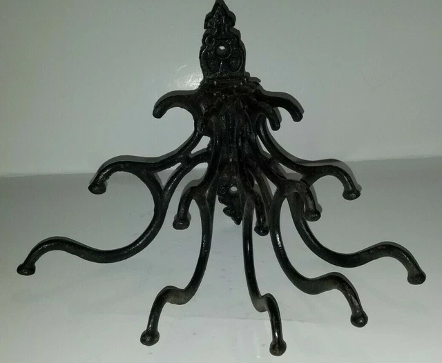 Victorian 15 Hook Cast Iron Multi Arm Wall Rack