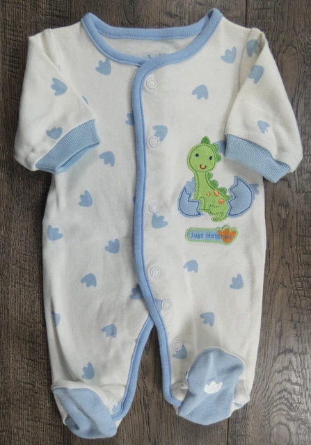 Baby Boy Clothes Child Mine Carter's Preemie Just Hatched Dinosaur Footed Outfit