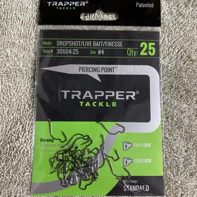 TRAPPER TACKLE DROPSHOT, Live Bait, Finesse Fishing Hooks Size 4 (25 Pack)  $9.89 - PicClick