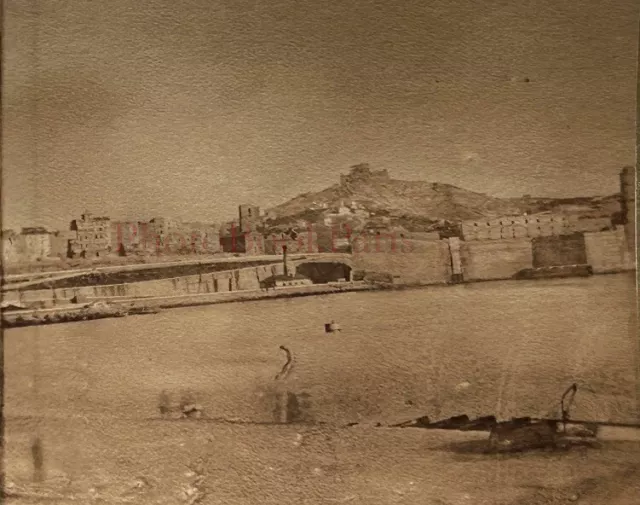 Frankreich Marseille Altes Hafen Notre-Dame Der Wache c1855 Foto Stereo Vintage