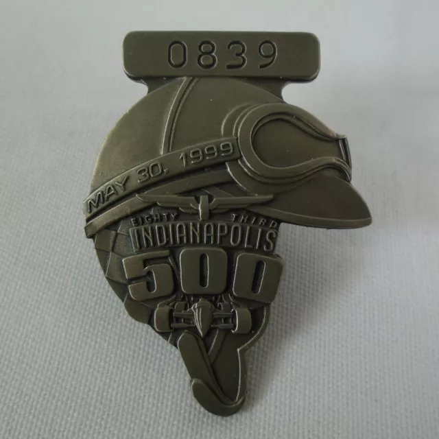 1999 Indianapolis 500 Silver #0839 Pit Badge A.J. Foyt Kenny Brack Indy500