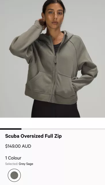 Scuba Oversized Full Zip Hoodie, Army Green
