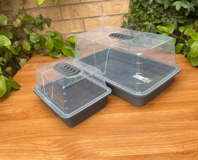 Vented Propagator Seed Tray Set Cover Lid 22cm 38cm Solid Rigid Gravel Tray