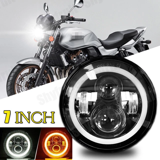 7.5" Motorcycle LED H4 Headlight DRL Turn Signal Light for Yamaha Honda CB400
