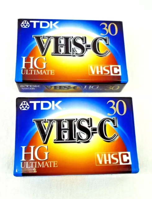 2 Sealed New TDK VHS-C Camcorder TC-30HG Blank Tapes Japan HG Ultimate