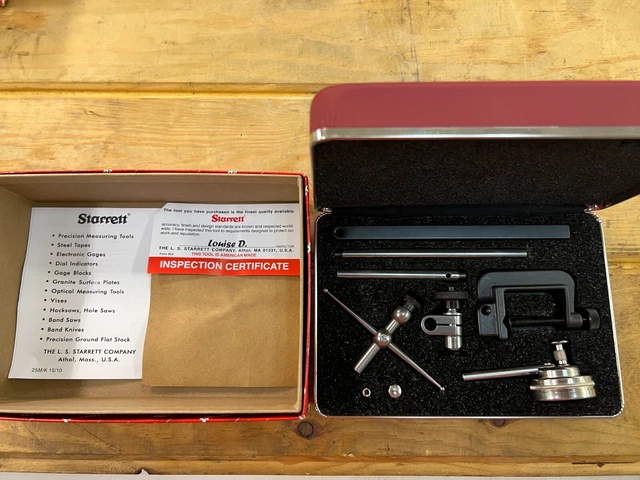 Starrett 196A6Z Universal Back Plunger Dial Indicator w/ Attachments Set 0-.200" Starrett 196A6Z Universal Back Plunger Dial Indicator w/ Attachments Set 0-.200"