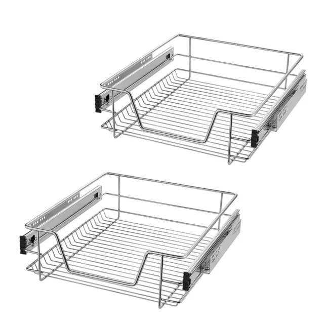 2pcs Teleskop Schublade Küchenschublade Küchenkorb für 50cm Schrankauszug Ideal