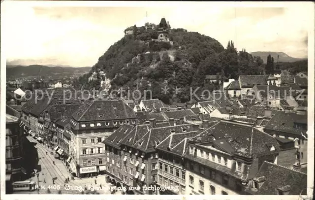 71812360 Graz_Steiermark Hauptplatz mit Schlossberg Graz_Steiermark