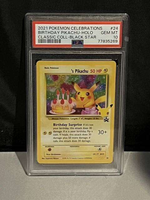POKEMON CELEBRATIONS CLASSIC Collection Birthday Pikachu 24 Holo GEM