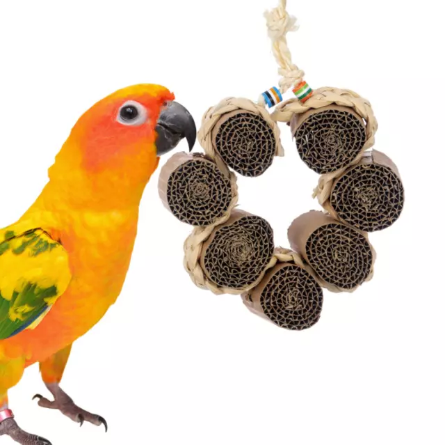 Rollos de cobertizo juguete mediano para pájaros, juguete para pájaros triturable, juguete para loros juguete natural para pájaros