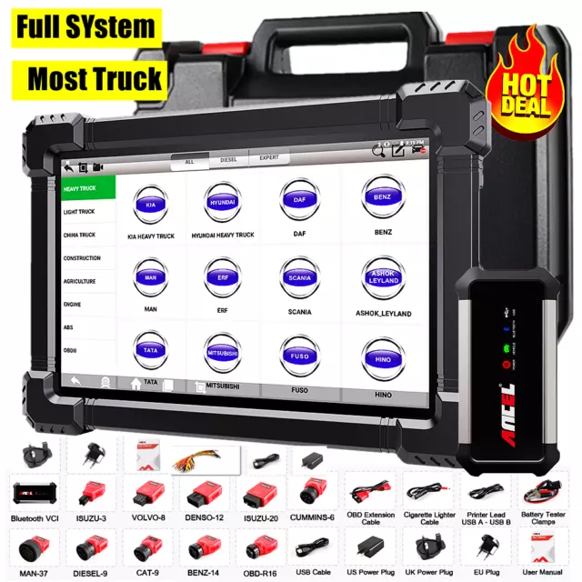 Heavy Duty Truck All System Diagnostic Tool OBD2 Code Reader Coding Programming 2