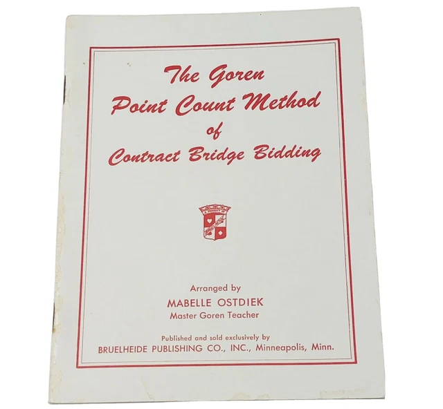 VINTAGE GOREN POINT Count Method of Contract Bridge Bidding Book
