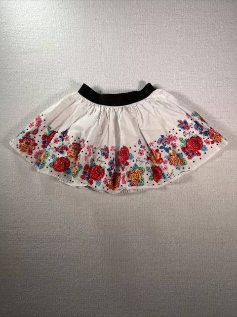 Betsey Johnson Girls Skirt Size 5~White Floral Skirt