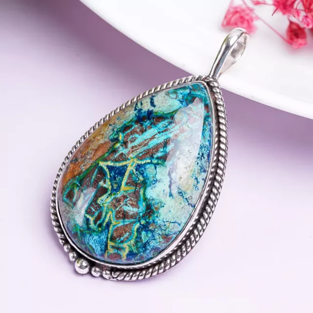 Shattuckite  Gemstone Pendant 925 Sterling Silver Handmade Gift PG305