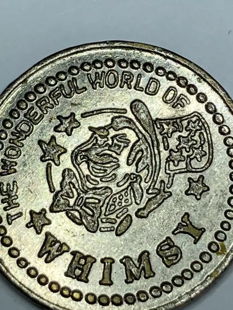 RARE WONDERFUL WORLD OF WHIMSY ARCADE TOKEN KOWLOON BAY HONG KONG CHINA #qL1