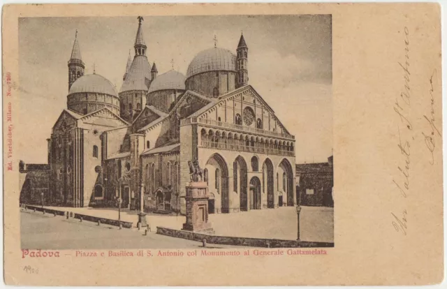 Padova - Piazza E Basilica Di S.antonio Col Monumento A Gattamelata 1900
