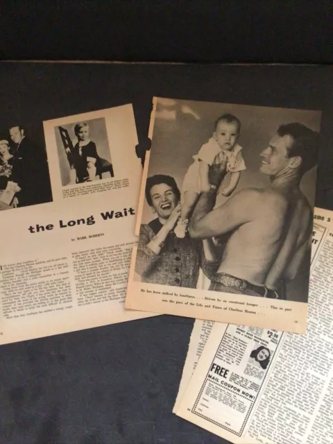 Charleton Heston Clippings Original Vintage Magazine Article The Long Wait