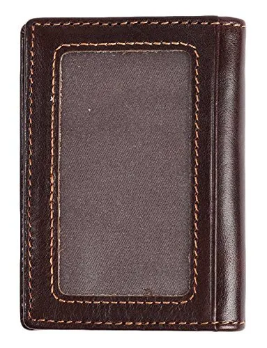 Rfid Mens Slim Front Pocket Wallet Genuine Leather Bifold Id/credit Card Holder 3