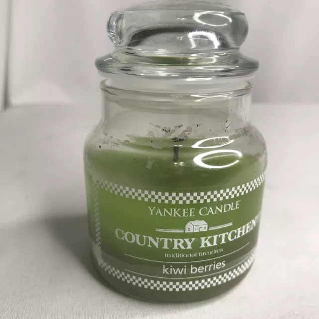Yankee Candle Rare Kiwi Berries Country Kitchen Jar Candle With Lid 3.7 Ounce 80
