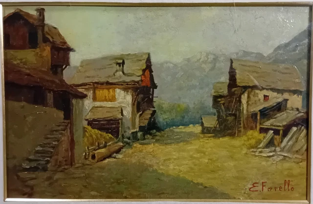 Dipinto Olio 800 900 Quadro Farello Eugenio Piemontese Bo Falchetti Antico Amus