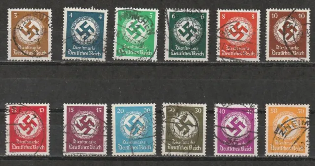Deutsches Reich 1934 Dienstmarken Mi-Nr. 132 - 143 gestempelt