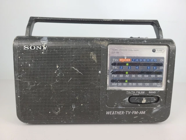 Sony ICF-36 Portable 4 Band Radio AM FM TV Weather (TESTED)