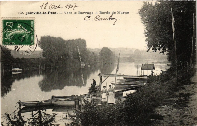 CPA AK JOINVILLE-le-BRIDGE - Towards the Dam - Bords de la Marne (659525)