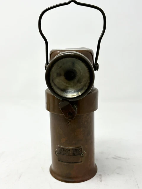 Vintage Ceag Ltd Barnsley Type Be.3 Copper And Brass Miners Lamp