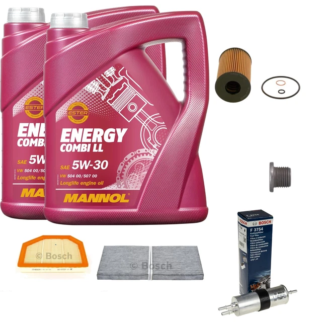 MANN-FILTER Set Filtro Olio + Olio Motore MANNOL 5W-30 8 Litri - Energy Combi LL