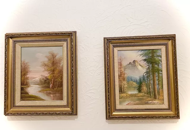 Two Gilt Framed Old Original Oil On Canvas Paintings - Signed