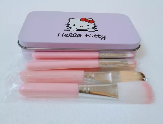 NEW 7pcs/set Pink Hello Kitty Makeup Brush Suit Cute Cartoon Metal Box New Style 3