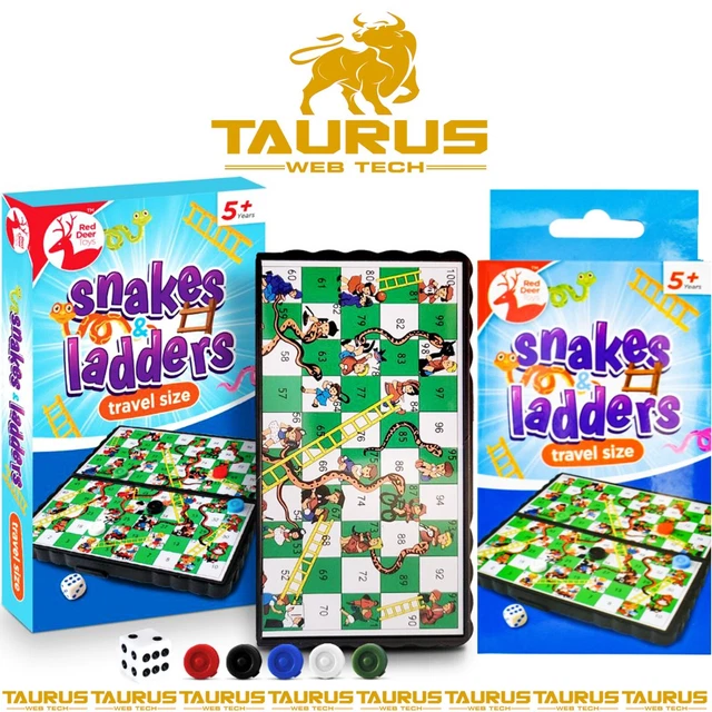 thumbnail image 2 of Quorvex Chutes And Ladders,Mini Snakes And Ladders Board Game Set | Portable Folding Chess Toy 2 of 10