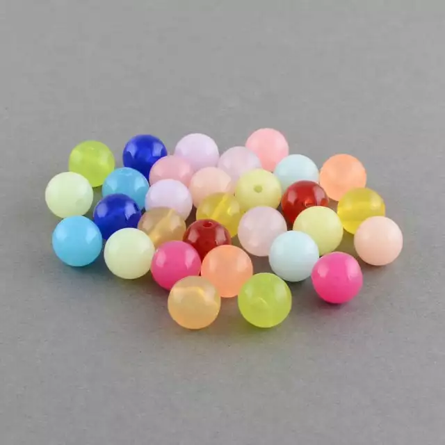 200 PERLES RONDES ACRYLIQUES MULTICOLORE Ø 6 mm - LIVRAISON GRATUITE - CREATION