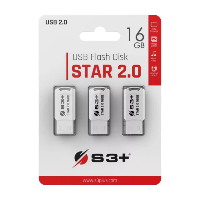 Clé USB S3 S3PD2016R3 Tripack 16Gb S3pd2016R3 S3pd2004016WT-R3 Clé USB