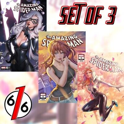 🔥🕷 AMAZING SPIDER-MAN R1C0 SET 3 & 5 & 6 Black Cat Mary Jane Spider-Gwen