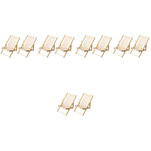 10 PCS Decorative Adorable Doll House Miniature Beach Chair Scene Layout Props