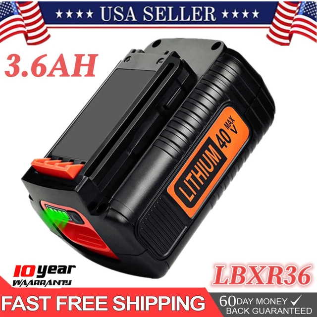 3.6Ah 40V Lithium Battery For Black & Decker 40 Volt Max LBXR36 LBX2040 LSW36