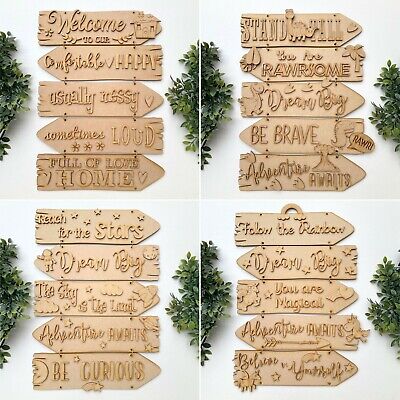 Directions MDF Laser Cut Wooden Themed Direction Room Sign Assorted Themes