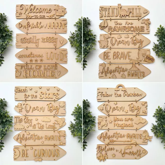 Directions MDF Laser Cut Wooden Themed Direction Room Sign Assorted Themes