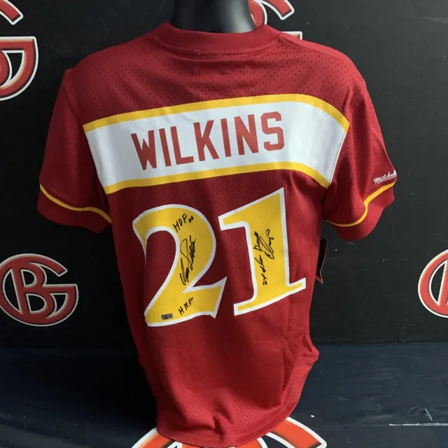 Dominique Wilkins Signed Atlanta Hawks M&N Baseball Jersey Autographed Steiner