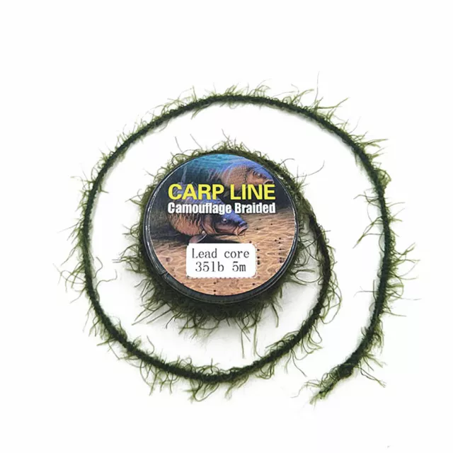 5M/10M Camo Weed Effect Carp Coarse Fishing Leadcore Rigs Braid Line 25 35 45lb