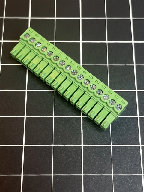 EC350V-16P - 16 Position Terminal Block Plug, Female Sockets 0.138" (3.50mm) 