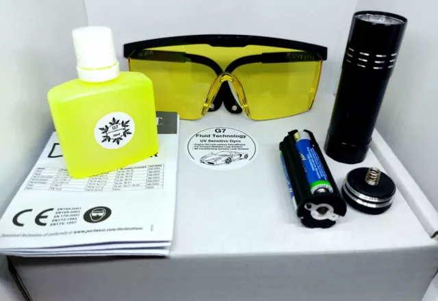 30ml Klimaanlage UV Lecksuchset für Klimaanlage + Taschenlampe und UV Brille