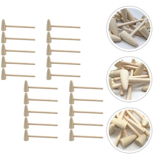 20pz Mini Mazze Creative Bambini Divertenti Martelli di Legno Bambini Martelli Giocattolo