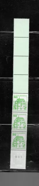 2257 - Bund - Rm MiNr. 1038  neue Fluor RE 5 + 4 Lf  gelbtürkis postfrisch
