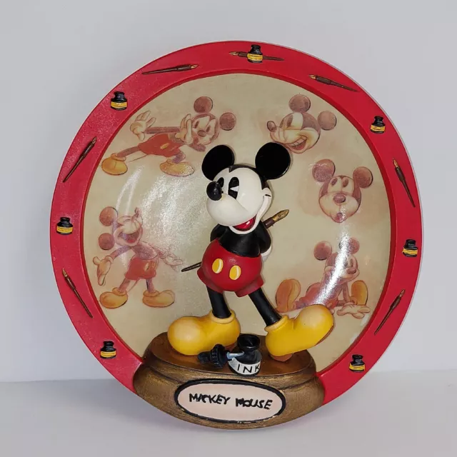 BRADFORD EXCHANGE MICKEY MOUSE FROM THE DRAWING BOARD 3-D Plate 1998 Rare!