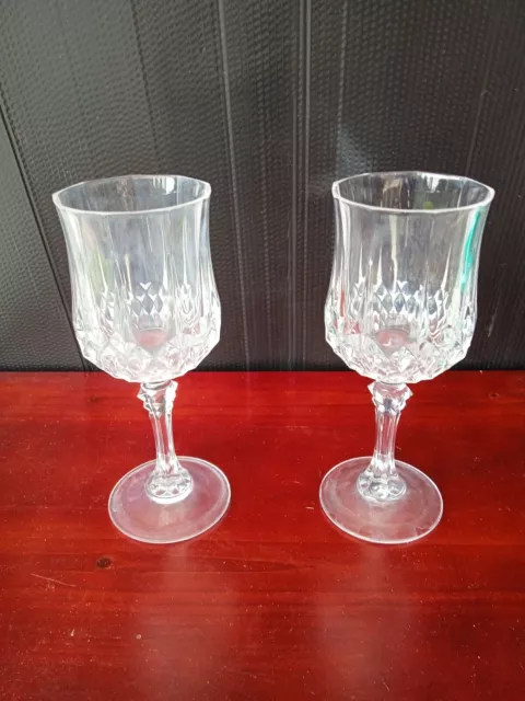 2 verres Vin Blanc D Occasion  luminarc Longchamp cristal