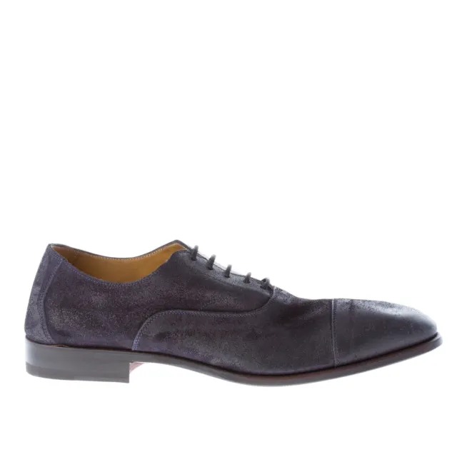 MIGLIORE herren schuhe men shoes made in Italy Dark blue suede oxford cap toe